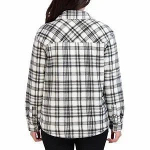 Sage Women's Long Sleeve Plaid Shirt Jacket