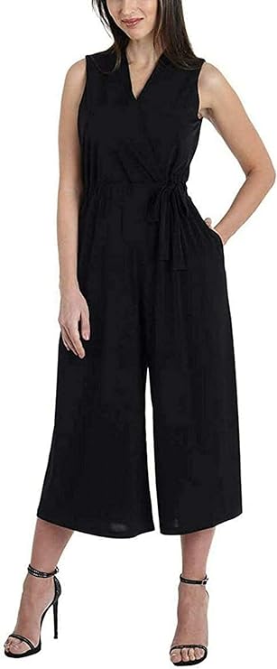 Women's Belted Crop Jumpsuit - Sandra Darren
