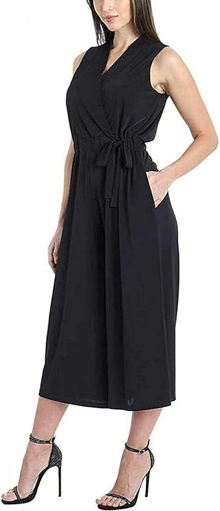 Women's Belted Crop Jumpsuit - Sandra Darren