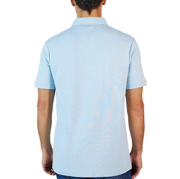 Tahari Men's Soft Knit Two Button Chambray Placket Polo Golf Shirts