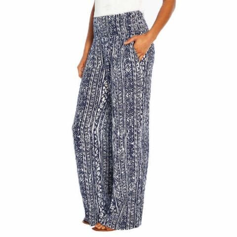 Three Dots Printed Pant: Stylish women's pants with vibrant prints, perfect for any occasion.