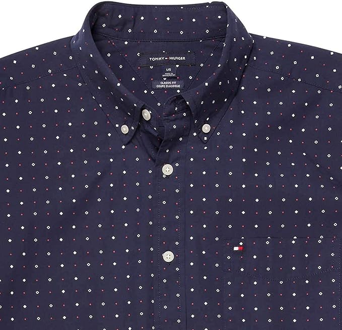 Tommy Hilfiger Men's Classic Button-down Short Sleeve Woven Shirt