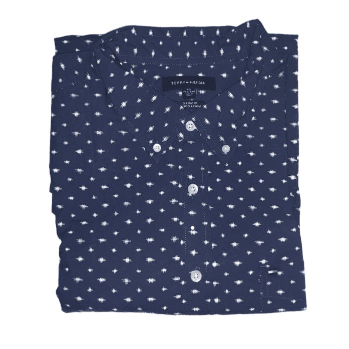 Tommy Hilfiger Men's Classic Fit Buttondown Short Sleeve Woven Shirt