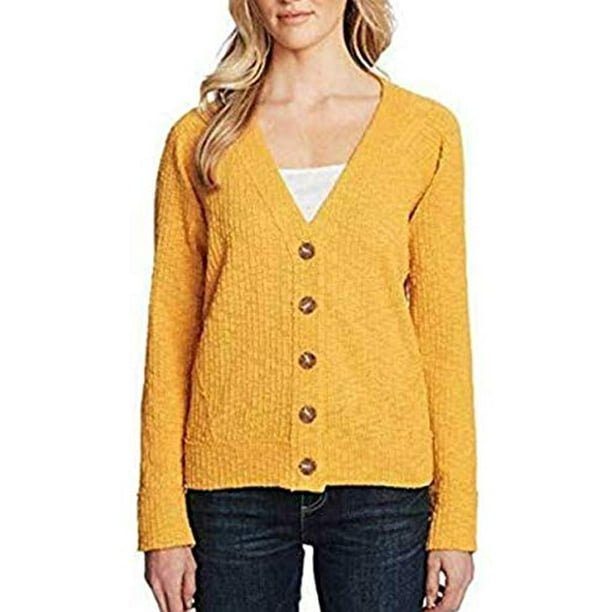 Women's Versatile Fashion Cardigan with Button-Up Design -  Long Sleeve Button Up Cardigan