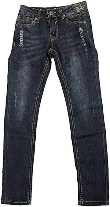 Vigoss Girls' Stretch Distressed Perfect Fade Denim Jeans