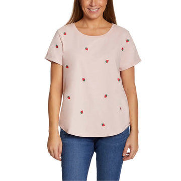Vintage America Women's Embroidered Tee - Timeless Elegance in Every Stitch