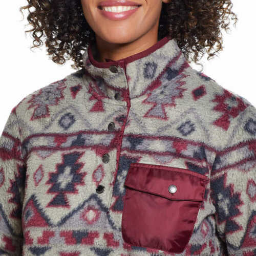 Vintage Weatherproof Women's Printed Fleece Pullover - Cozy & Stylish Outerwear