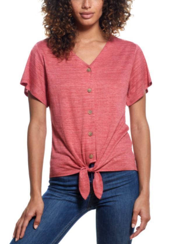 Weatherproof Vintage Tie Front Top - Elegant & Durable | Shop Now!