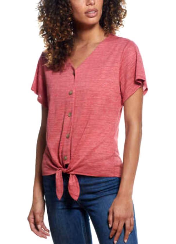 Weatherproof Vintage Tie Front Top - Elegant & Durable | Shop Now!