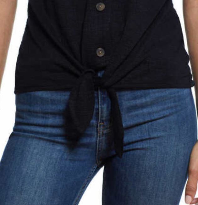 Weatherproof Vintage Tie Front Top - Elegant & Durable | Shop Now!