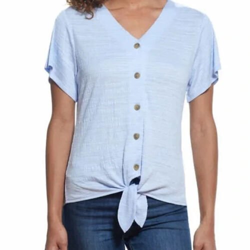 Weatherproof Vintage Tie Front Top - Elegant & Durable | Shop Now!